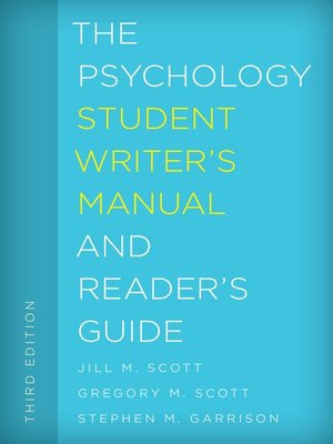 cover image of The Psychology Student Writer's Manual and Reader's Guide